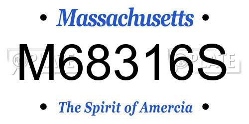 M68316S Massachusetts License Plate