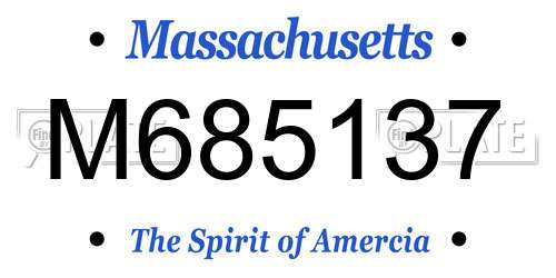 M685137 Massachusetts License Plate