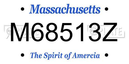 M68513Z Massachusetts License Plate