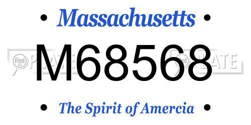 M68568 Massachusetts License Plate