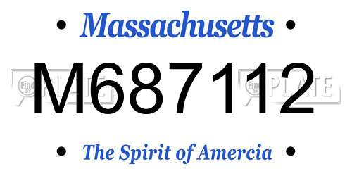 M687112 Massachusetts License Plate