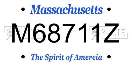 M68711Z Massachusetts License Plate
