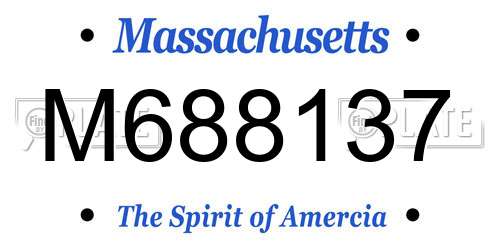M688137 Massachusetts License Plate