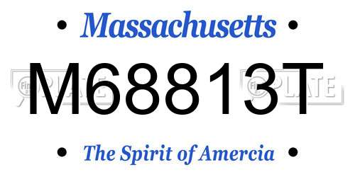 M68813T Massachusetts License Plate