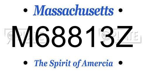 M68813Z Massachusetts License Plate