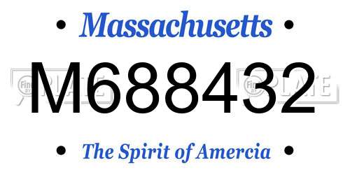 M688432 Massachusetts License Plate