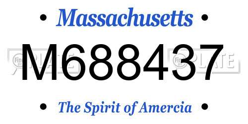 M688437 Massachusetts License Plate