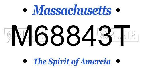 M68843T Massachusetts License Plate