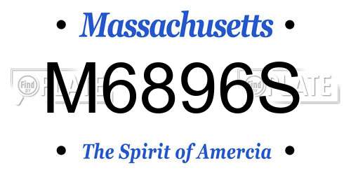 M6896S Massachusetts License Plate