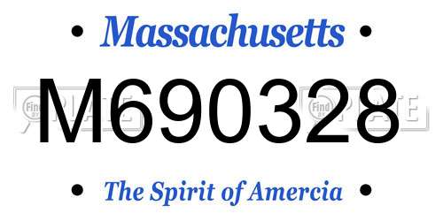 M690328 Massachusetts License Plate