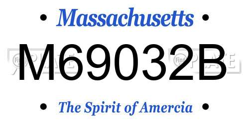 M69032B Massachusetts License Plate