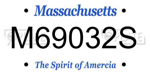 M69032S Massachusetts License Plate