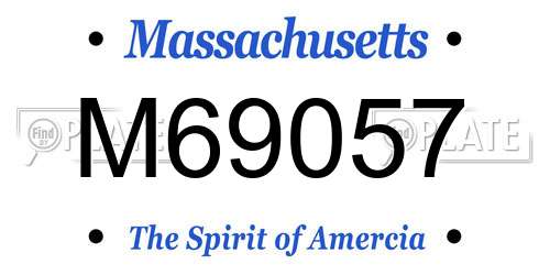 M69057 Massachusetts License Plate
