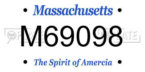 M69098 Massachusetts License Plate
