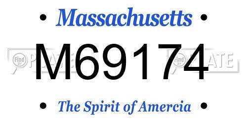 M69174 Massachusetts License Plate