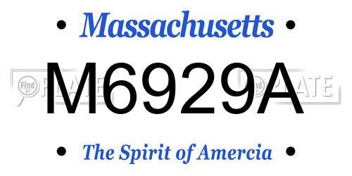 M6929A Massachusetts License Plate