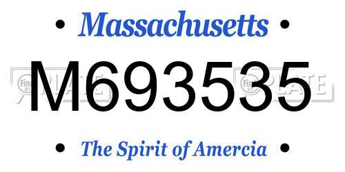 M693535 Massachusetts License Plate