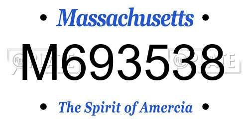 M693538 Massachusetts License Plate