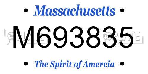 M693835 Massachusetts License Plate