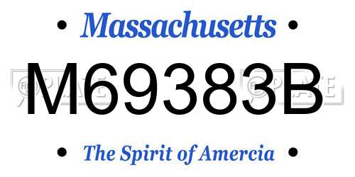 M69383B Massachusetts License Plate