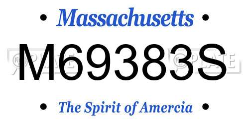 M69383S Massachusetts License Plate