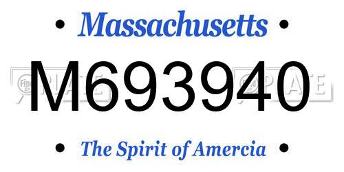 M693940 Massachusetts License Plate