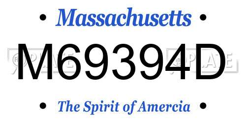 M69394D Massachusetts License Plate