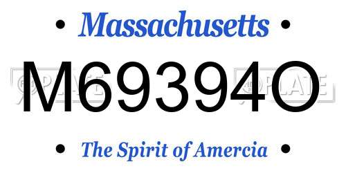 M69394O Massachusetts License Plate