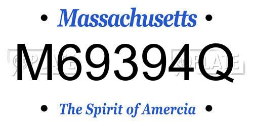 M69394Q Massachusetts License Plate