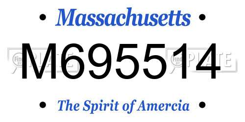 M695514 Massachusetts License Plate