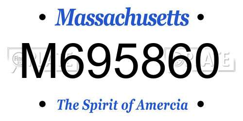M695860 Massachusetts License Plate