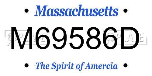 M69586D Massachusetts License Plate