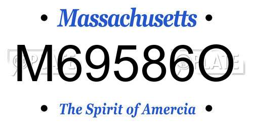 M69586O Massachusetts License Plate