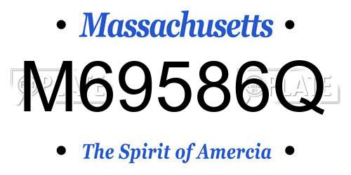 M69586Q Massachusetts License Plate