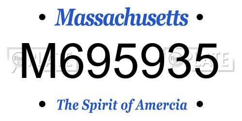 M695935 Massachusetts License Plate