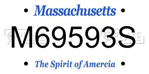 M69593S Massachusetts License Plate
