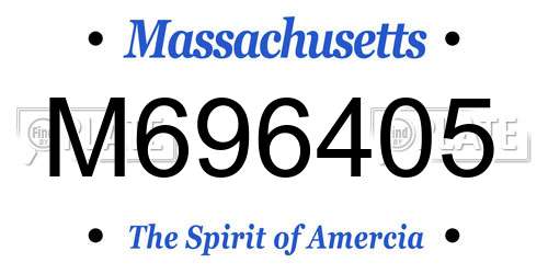 M696405 Massachusetts License Plate