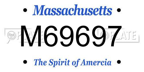 M69697 Massachusetts License Plate