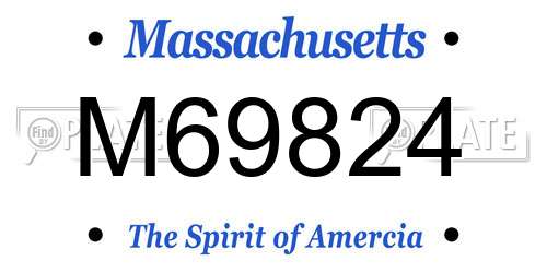 M69824 Massachusetts License Plate
