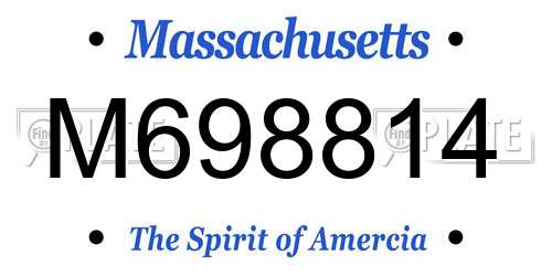 M698814 Massachusetts License Plate