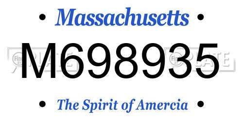 M698935 Massachusetts License Plate