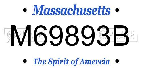 M69893B Massachusetts License Plate