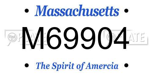 M69904 Massachusetts License Plate