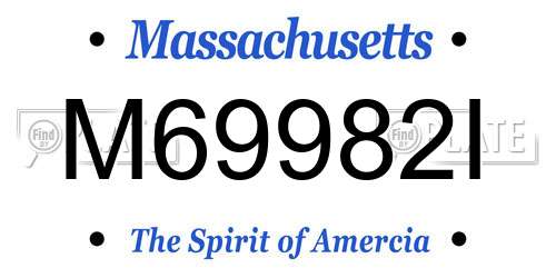 M69982I Massachusetts License Plate