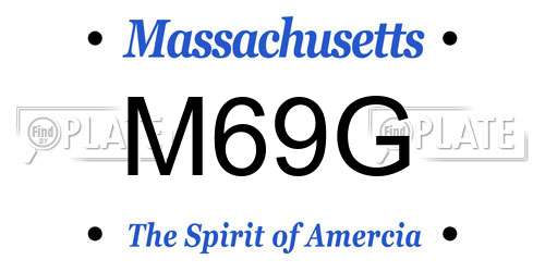 M69G Massachusetts License Plate