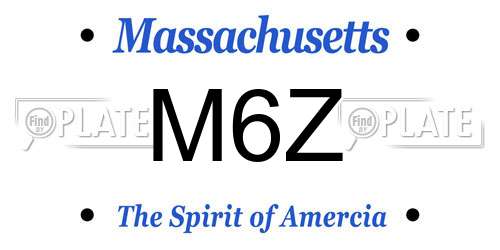 M6Z Massachusetts License Plate
