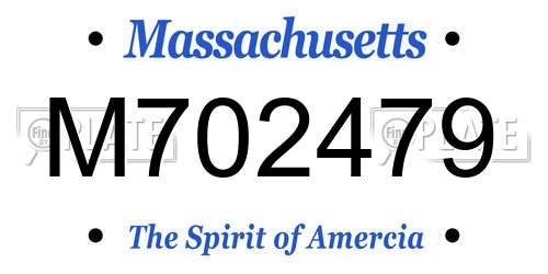 M702479 Massachusetts License Plate
