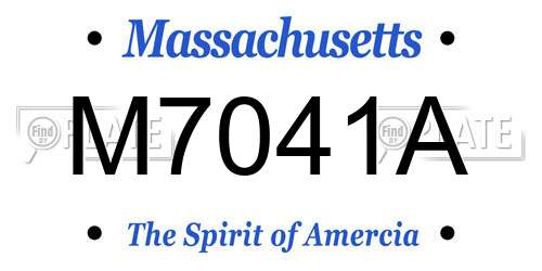 M7041A Massachusetts License Plate