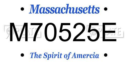 M70525E Massachusetts License Plate