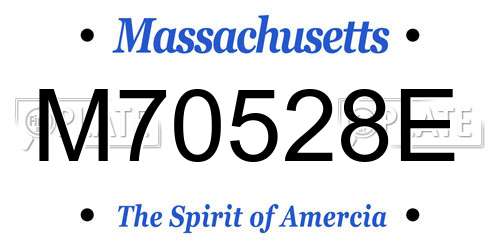 M70528E Massachusetts License Plate